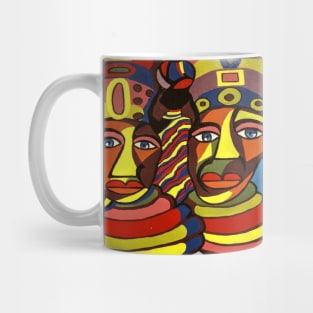 African Traditional Tribal Women Abstract Art Canvas Painting Mug